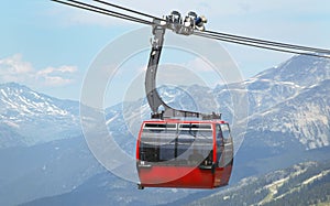 Chair lift and mountains in Whistler. Vancouver. Canada