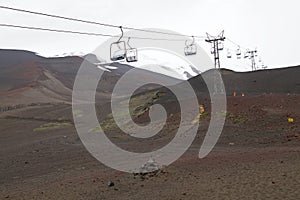 Chair lift on the Osorno Volcano, Chile