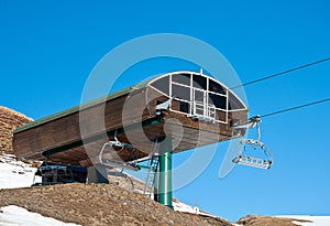 Chair lift in a ski resort