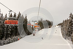 Sedačkové lanovky v lyžiarskom stredisku Jasná, Slovensko