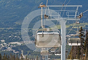 Chair lifts at Whistler Peak British Columbia