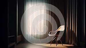 A Chair in Living Room Interior with Sunlight