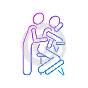 Chair massage gradient linear vector icon