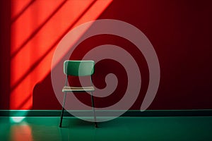 Chair minimal concept red green wall modern lamp room furniture interior design floor