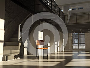 Chair in minimalist interior photo