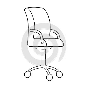 Chair office vector outline icon. Vector illustration furniture armchair on white background. Isolated outline