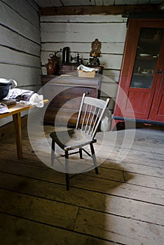 Chair in Old Rustic Country Rural Farm Kitchen