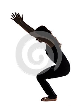 Chair Pose in Yoga, Silhouette