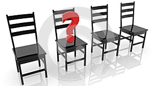 Chair and question mark concept