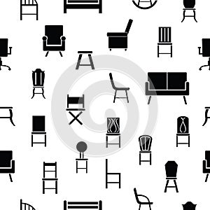 Chair seamless pattern background icon