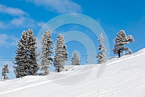 Chair ski lifts in Mayrhofen, Austria