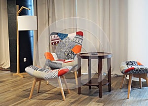 Chair and table in an apartment