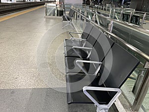 Chair for waiting sky train Rad line in Bangkok Thailand