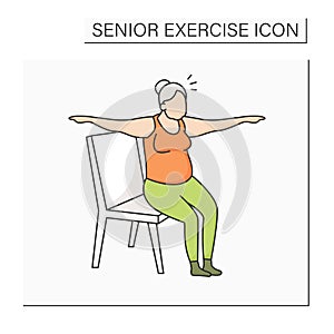 Chair yoga color icon