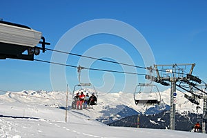 Chairlift in the alps photo