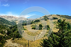 Chairlift on Cerro Catedral in summer.