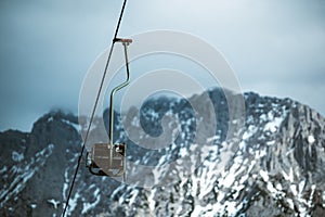 A chairlift near Mittenwald in the Bavarian Alps.