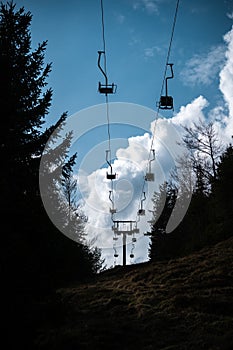 A chairlift near Mittenwald in the Bavarian Alps.