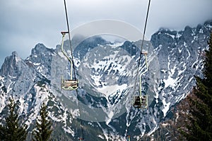 A chairlift near Mittenwald in the Bavarian Alps.