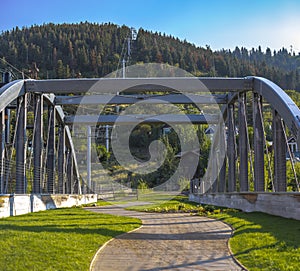 Chairlift and pathway on a hill in Park City Utah