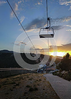 Chairlift of the Puerto de Navacerrada snow slope photo