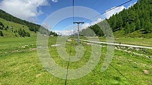 Chairlift in switzerland alps day