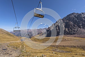 Chairlift in Tian Shan mountains