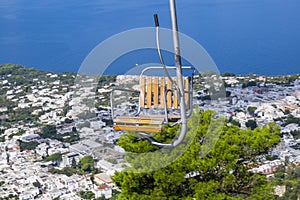 Chairlift Up to Mount Solaro in Anacapri Italy photo