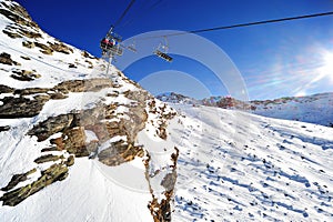 Chairlifts in the Alps