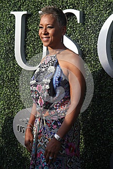 Chairman of the Board, CEO and President of the USTA Katrina Adams on the blue carpet before US Open 2017 opening night ceremony