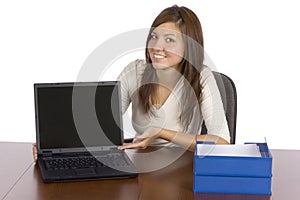 Chairman displays computer's screen photo