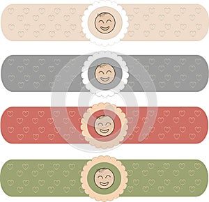 The Chairman of the happiest baby in the circle texture with hearts