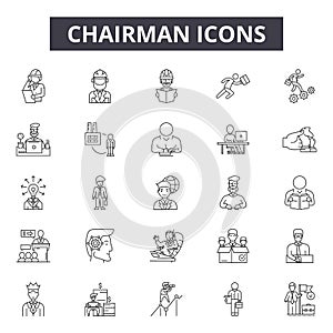 Chairman line icons, signs, vector set, outline illustration concept