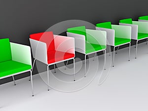 Chairs 3d rendering