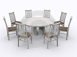 Chairs around a table