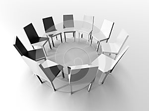 Chairs arranged in circle