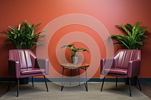 chairs arranged in waiting area for interviewees