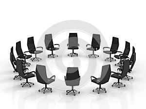 Chairs arranging round large group