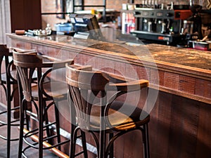 Chairs and bar counters In restaurants and beverages