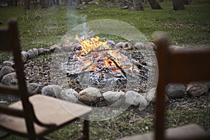 Chairs at the bonfire