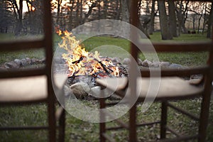 Chairs at the campfire