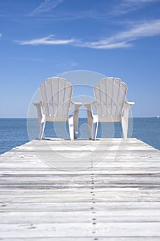 Chairs on a Dock photo