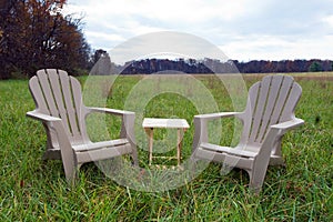 Chairs in Field