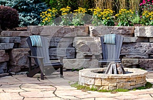 chairs and fire-pit patio