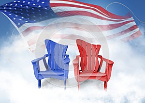 Chairs with flag