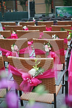 Chairs and flowers