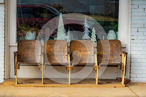 Chairs in Front of Antique Store in Leslie, Arkansas