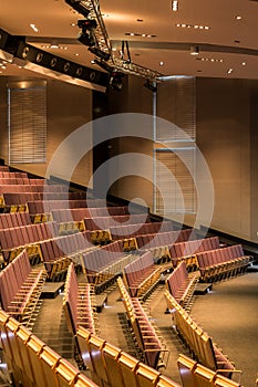 Chairs in large assembly hall