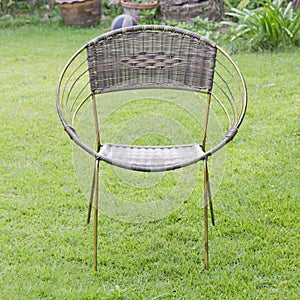 Chairs made of rattan.