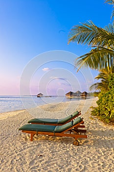 Chairs on Maldives beach